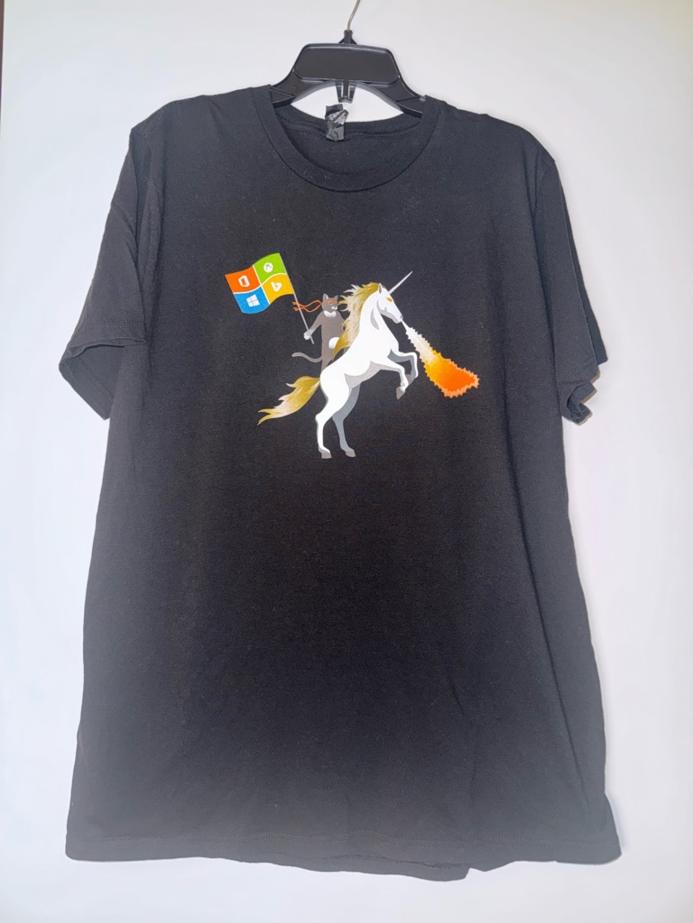 Microsoft Ninja Cat Unicorn Gaming Graphic T-Shirt Black XL